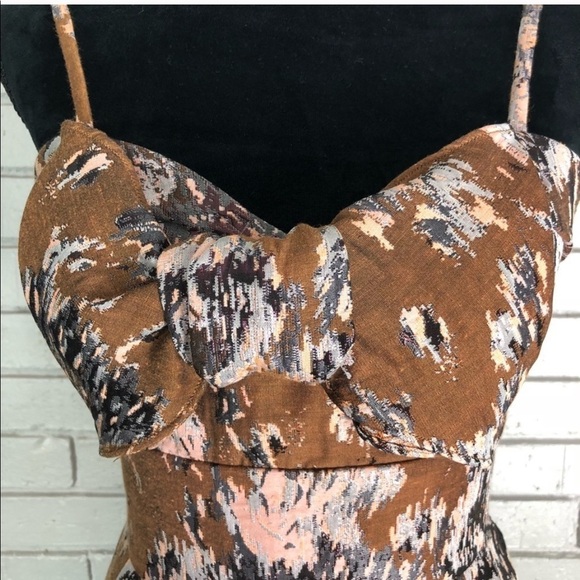 Anthropologie‎ Petersyn Brown Jacquard Jumpsuit - Picture 2 of 8